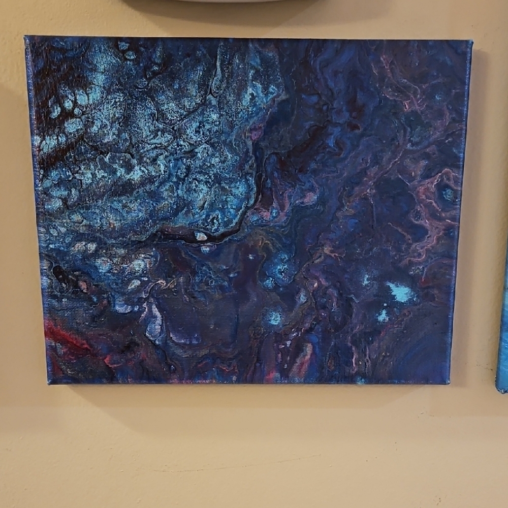 Abstract Blue and Purple Canvas Art